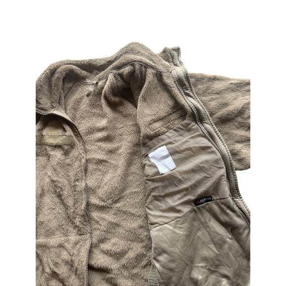 U.S. Army Beige/Tan Cold Weather Jacket Fleece Gen3 Polartec Made in USA - Picture 5 of 8